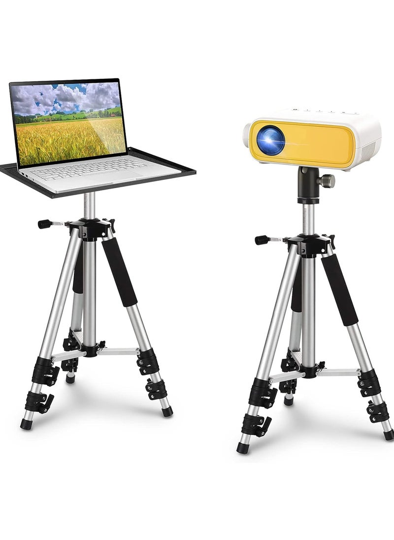 Projector Tripod Stand Laptop Tripod Lightweight Aluminum Alloy Travel Universal Portable Camera Telescoping Legs Tripod with Tray and Ball Head Carry Bag For Projectors