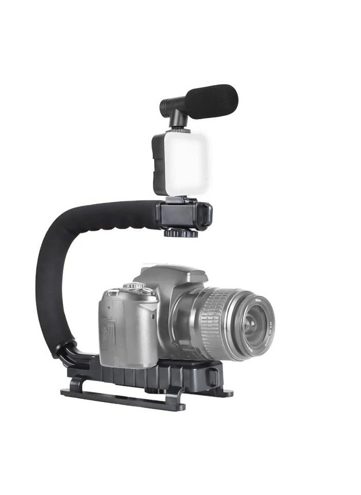 Handheld Video Rig Stabilizer – Ideal for Vlogging, Film Making, and Recording with iPhone & Type-C Phones