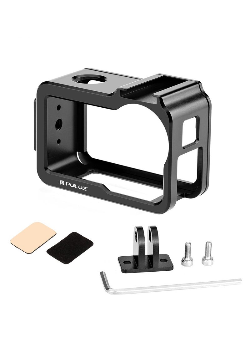 For DJI Osmo Action 5 Pro PULUZ Metal Cage Expansion Adapter Frame with Cold Shoe (Black)