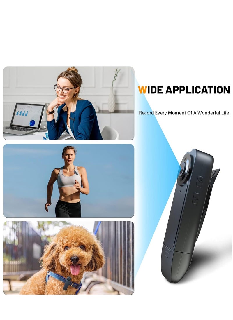 Mini Body Camera 1080P Full HD Mini Camera Body Wear Camera Bike Cameras Cycling Video Recorder Portable Pocket Body Cams with Back Clip Video Audio Recording Motion Activated