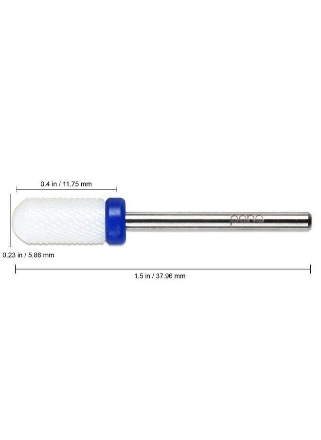 Professional Usa Ceramic White Round Top Small Barrel Bit Nail Drill (Grit: Medium) 3/32