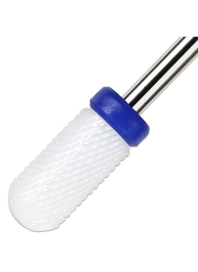 Professional Usa Ceramic White Round Top Small Barrel Bit Nail Drill (Grit: Medium) 3/32