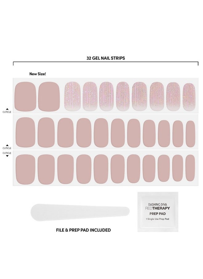 Gloss Nail Strips - Taupe Hat | Uv Free, Chip Resistant, Long Lasting Gel Nail Stickers | Contains 32 Nail Wraps, 1 Prep Pad, 1 Nail File