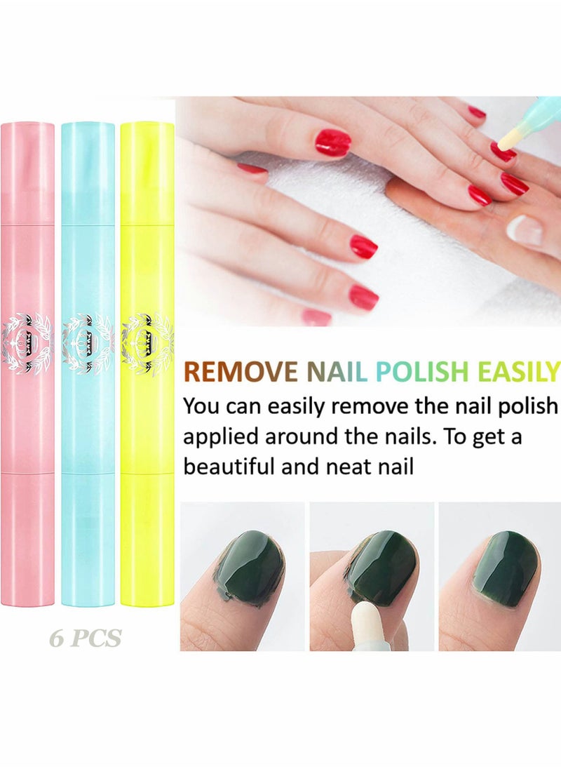 Nail Polish Corrector Remover Pen 6PCS Correction Magic eraser pen Cuticle Clean Up Makeup