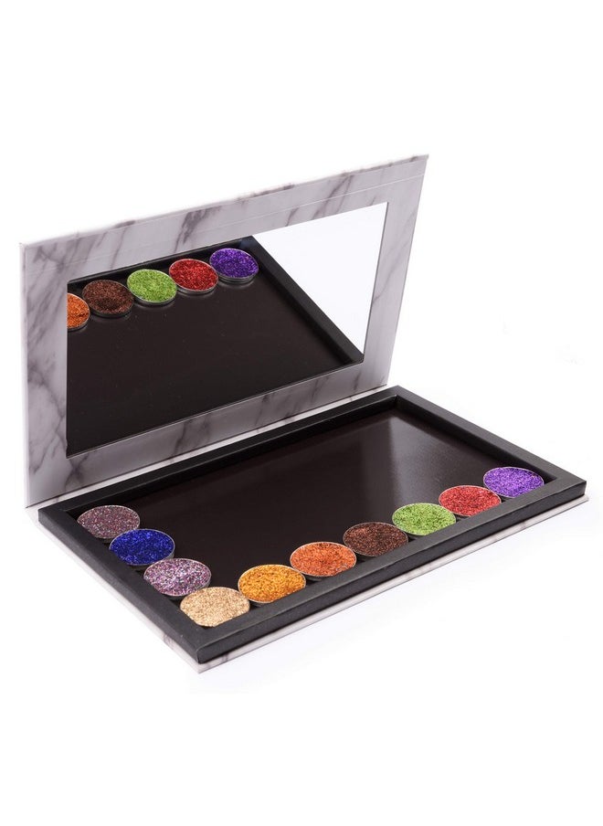 Magnetic Palette Marble Empty Makeup Palette With Mirror For Eyeshadow Lipstick Blush Powder (White)