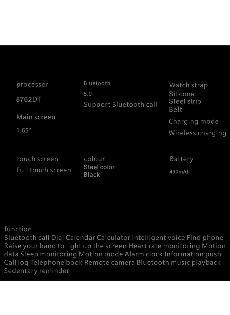 WATCH GT4 Smart Watch Black Edition - 1.65-Inch Full Touch Screen, NFC Access Card, AI Voice Assistant, Waterproof, Multiple Sports Modes, Heart Rate & Sleep Monitoring, Compass, Wireless Charging, Bluetooth Calls, Intelligent Notifications, Mini Games, Customizable Dials, Steel & Silicone Straps.