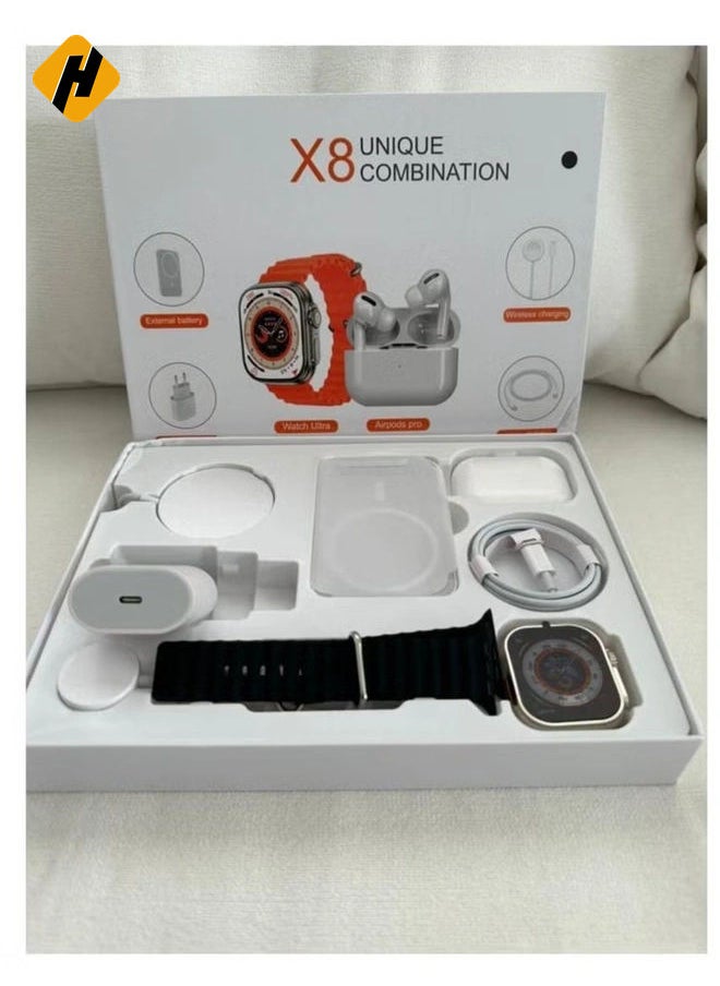 X8 8-in-1 Mobile Phone Accessories and Smartwatch Set – Comprehensive Bundle for Ultimate Convenience & Style