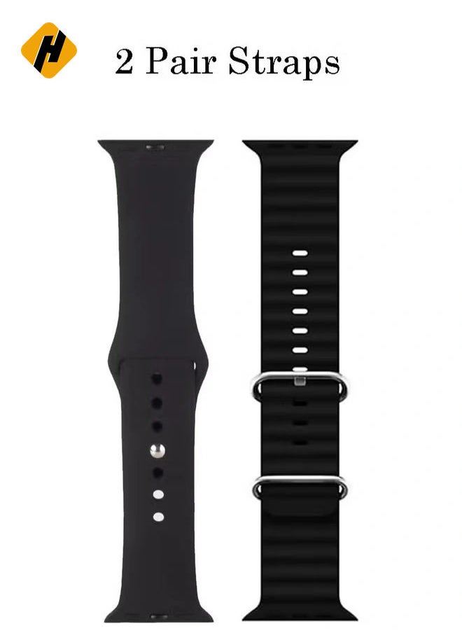 Mini 36MM Smart Watch for Ladies & Girls – Includes 2 Pairs of Straps & Wireless Charger, Sleek Black Design