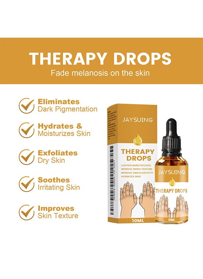 Therapy Drops Whitening Hand Knuckle Glow Serum 10ml, Restoring Hand Treatment, Moisturizing, Exfoliates and Reduces Unbalanced Pigmentation, for Removing Dark Knuckle Elbow, Brighter, Firmer Skin