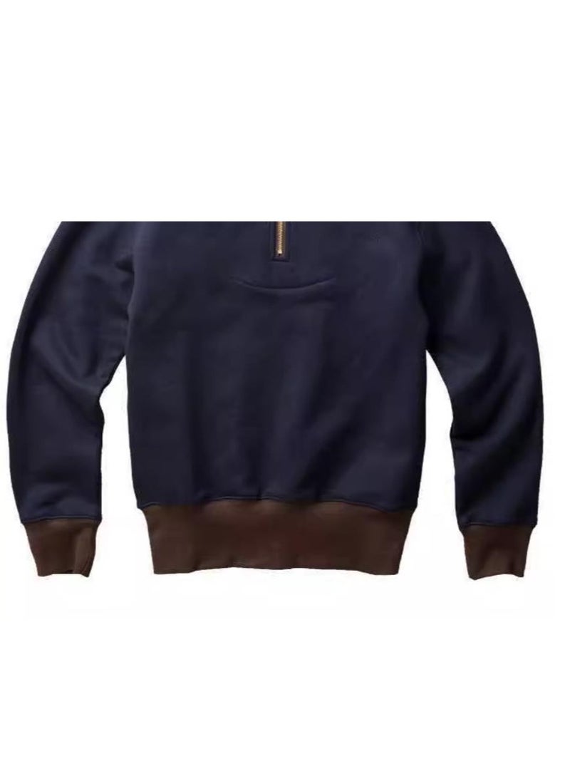 Men's Oversized rRetro Half Zip Hoodie