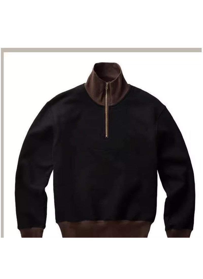 Men's Oversized rRetro Half Zip Hoodie