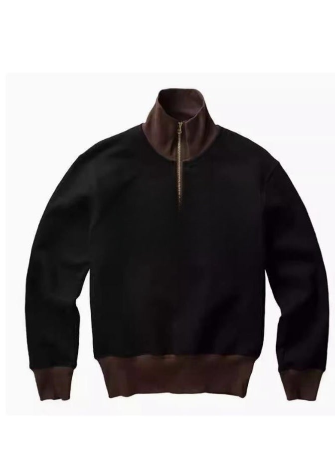 Men's Oversized rRetro Half Zip Hoodie