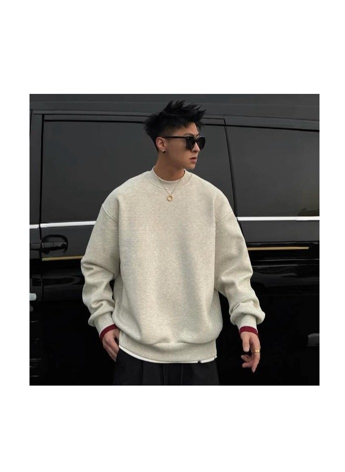 Men's High-End Loose And Versatile Casual Long Sleeved Round Neck Sweatshirt