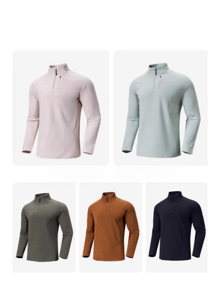 Men's Half Zipper Comfortable Long Sleeve Bottom Shirt Interior