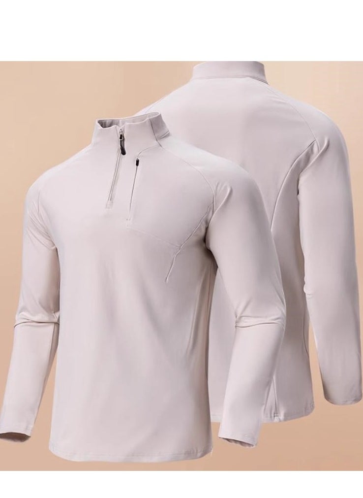 Men's Half Zipper Comfortable Long Sleeve Bottom Shirt Interior