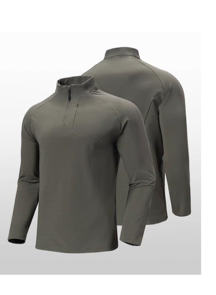 Men's Half Zipper Comfortable Long Sleeve Bottom Shirt Interior