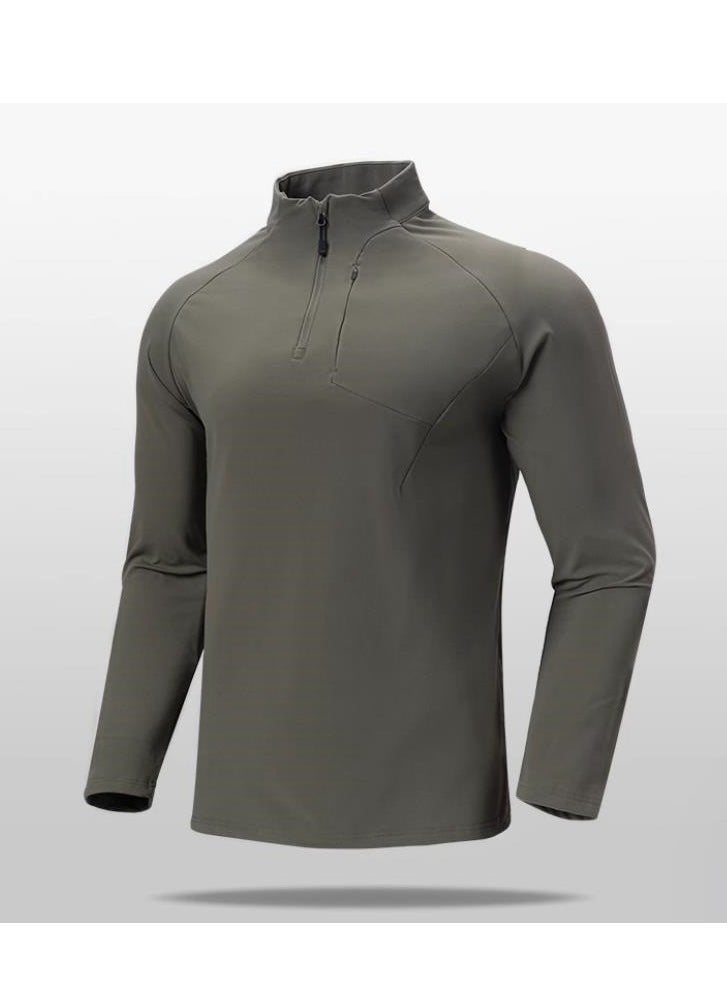 Men's Half Zipper Comfortable Long Sleeve Bottom Shirt Interior