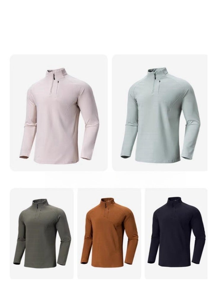 Men's Half Zipper Comfortable Long Sleeve Bottom Shirt Interior