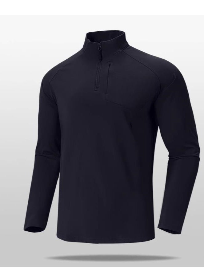 Men's Half Zipper Comfortable Long Sleeve Bottom Shirt Interior