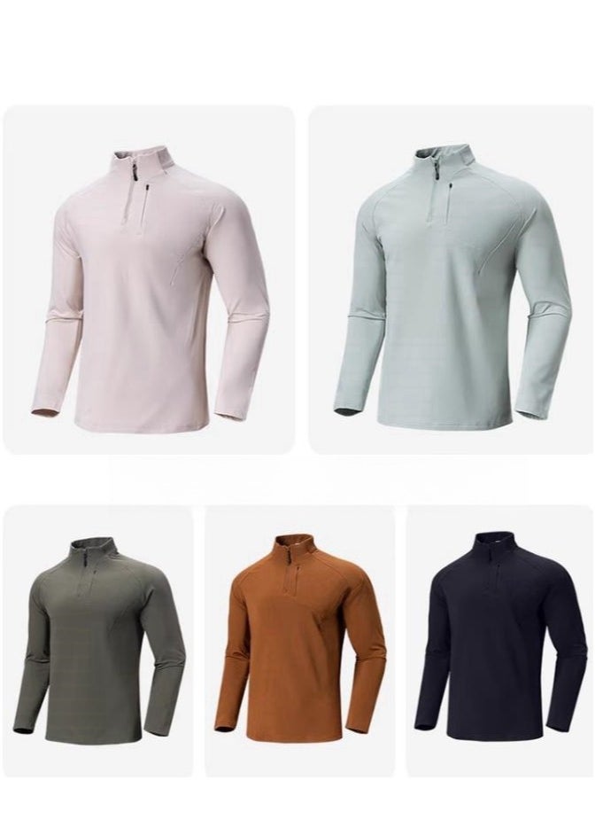 Men's Half Zipper Comfortable Long Sleeve Bottom Shirt Interior