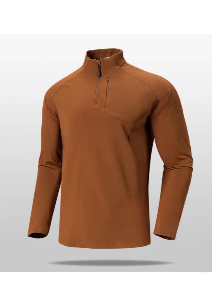 Men's Half Zipper Comfortable Long Sleeve Bottom Shirt Interior