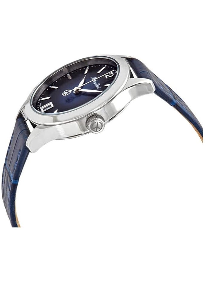 Urban Leather Quartz Blue Dial Ladies Watch - D411ABU