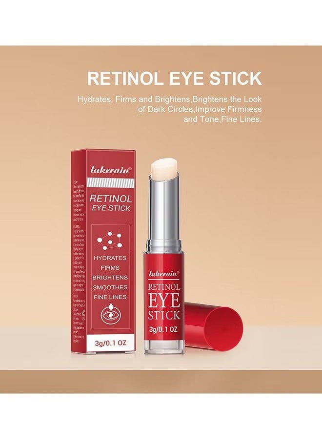 Retinol Eye Stick-Retinol Eye Cream for Dark Circles and Puffiness, Anti-wrinkle Eye Cream Stick, Dark Circle Fine Lines Treatment, Under Eye Serum Balm Skin Care, 3g/0.1oz