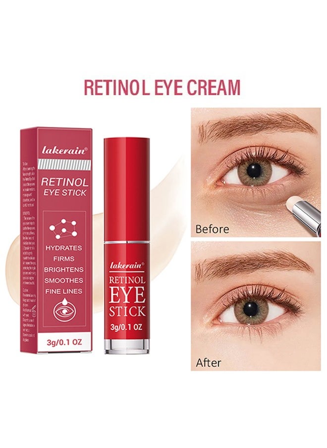 Retinol Eye Stick-Retinol Eye Cream for Dark Circles and Puffiness, Anti-wrinkle Eye Cream Stick, Dark Circle Fine Lines Treatment, Under Eye Serum Balm Skin Care, 3g/0.1oz