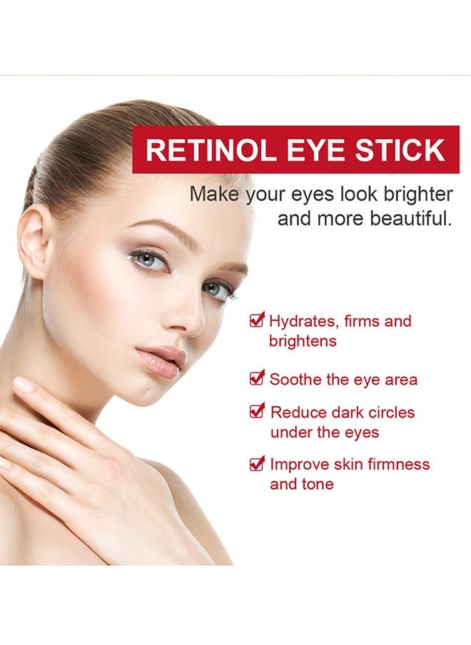 Retinol Eye Stick-Retinol Eye Cream for Dark Circles and Puffiness, Anti-wrinkle Eye Cream Stick, Dark Circle Fine Lines Treatment, Under Eye Serum Balm Skin Care, 3g/0.1oz
