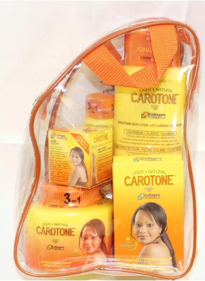 Carotone Light Natural Brightening SET 5 Pack Lotion & Cream & Tube & Oil And Soap