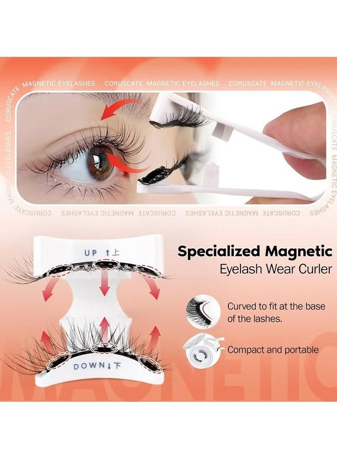 Magnetic Eyelashes Cat Eye Lashes False Eyelashes Magnetic Lashes Natural Look with Applicator Reusable No Glue or Liner Needed Soft Magnetic Fake Eyelashes