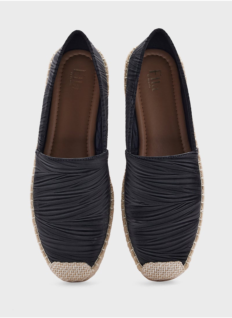 Tonal Textured Flat Espadrille