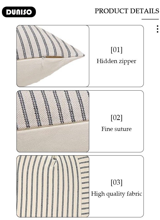 Decorative Throw Pillow Covers 45x45cm Set of 2 ,Cushion Covers Square Modern Stripe Pillowcases , Decorative Pillow Covers for Couch,Car,Bedroom,Living Room