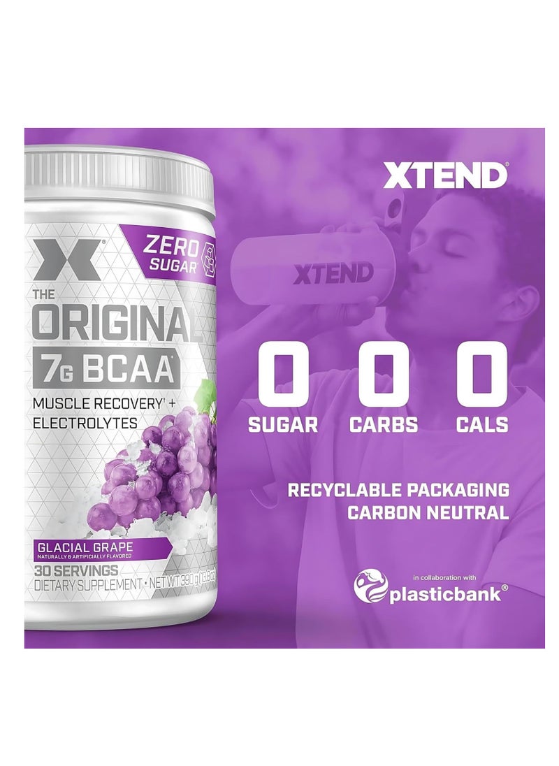 XTEND Original BCAA Glacial Grape – 7g BCAA for Muscle Recovery & Hydration (30 Servings, Zero Sugar)