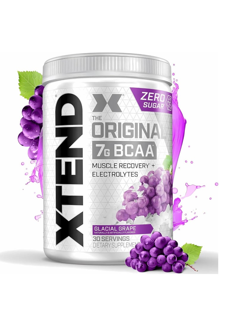 XTEND Original BCAA Glacial Grape – 7g BCAA for Muscle Recovery & Hydration (30 Servings, Zero Sugar)