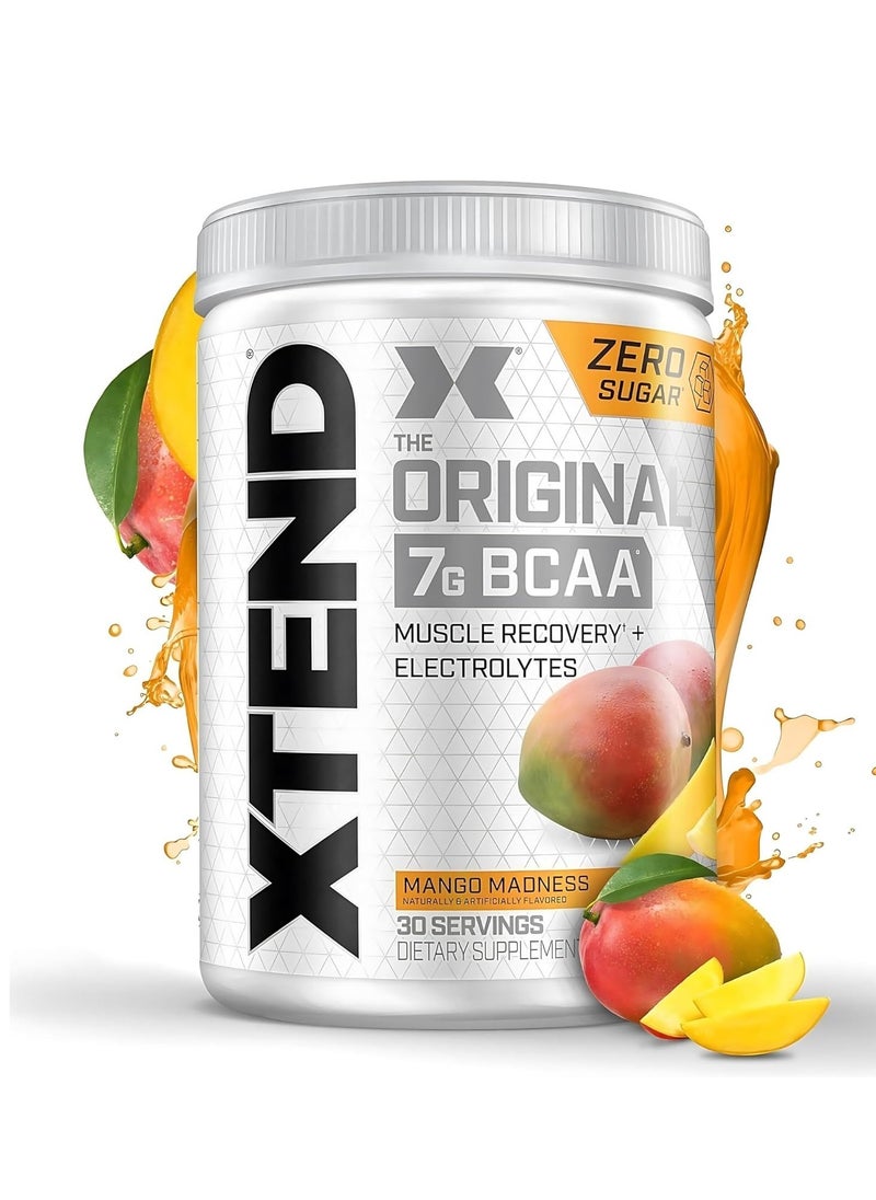 XTEND Original BCAA Mango Madness – 7g BCAA for Muscle Recovery & Electrolytes (30 Servings, Zero Sugar)