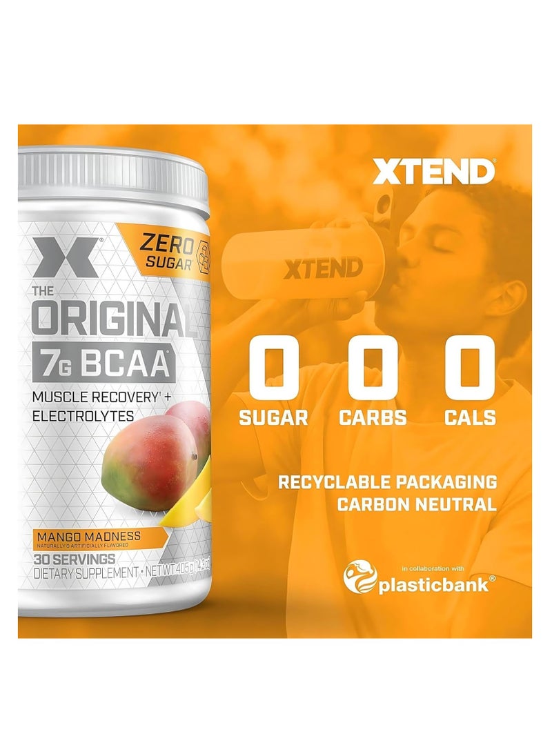 XTEND Original BCAA Mango Madness – 7g BCAA for Muscle Recovery & Electrolytes (30 Servings, Zero Sugar)