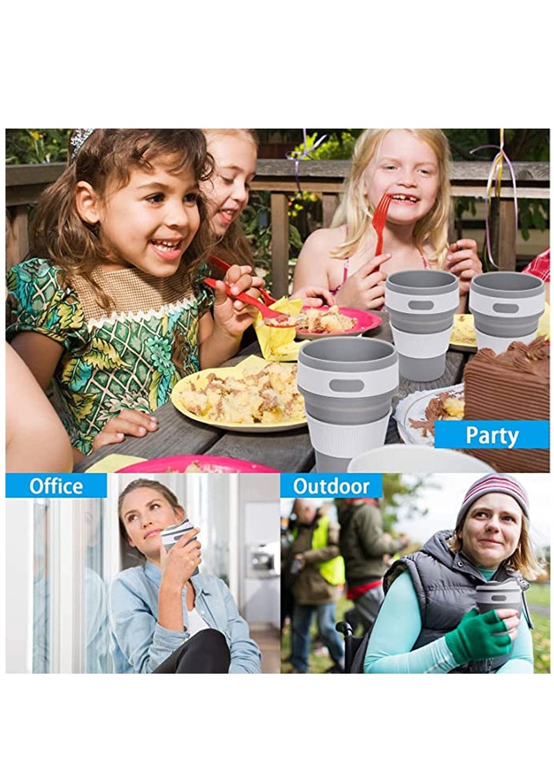 Coffee Cup, Silicone Collapsible Cup, Eco-Friendly Travel Cup, Food Grade Silicone Cup, Portable Cup, Reusable Cups, Leak Proof Folding Cup for Outdoor Camping Hiking