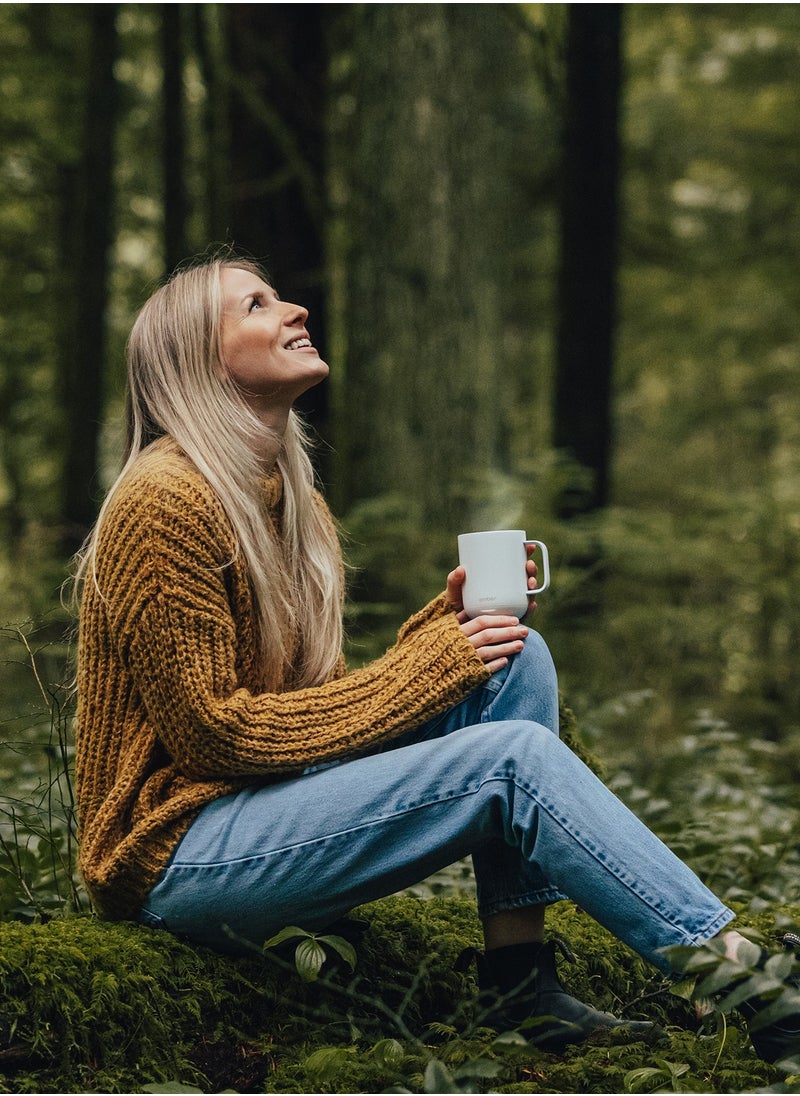 Mug 2 14OZ / 414ML | Temperature Control Mug, Vacuum Insulated Stainless Steel Smart Cup for Coffee, Tea, Water, 80Min Battery Life, iOS/Android - White