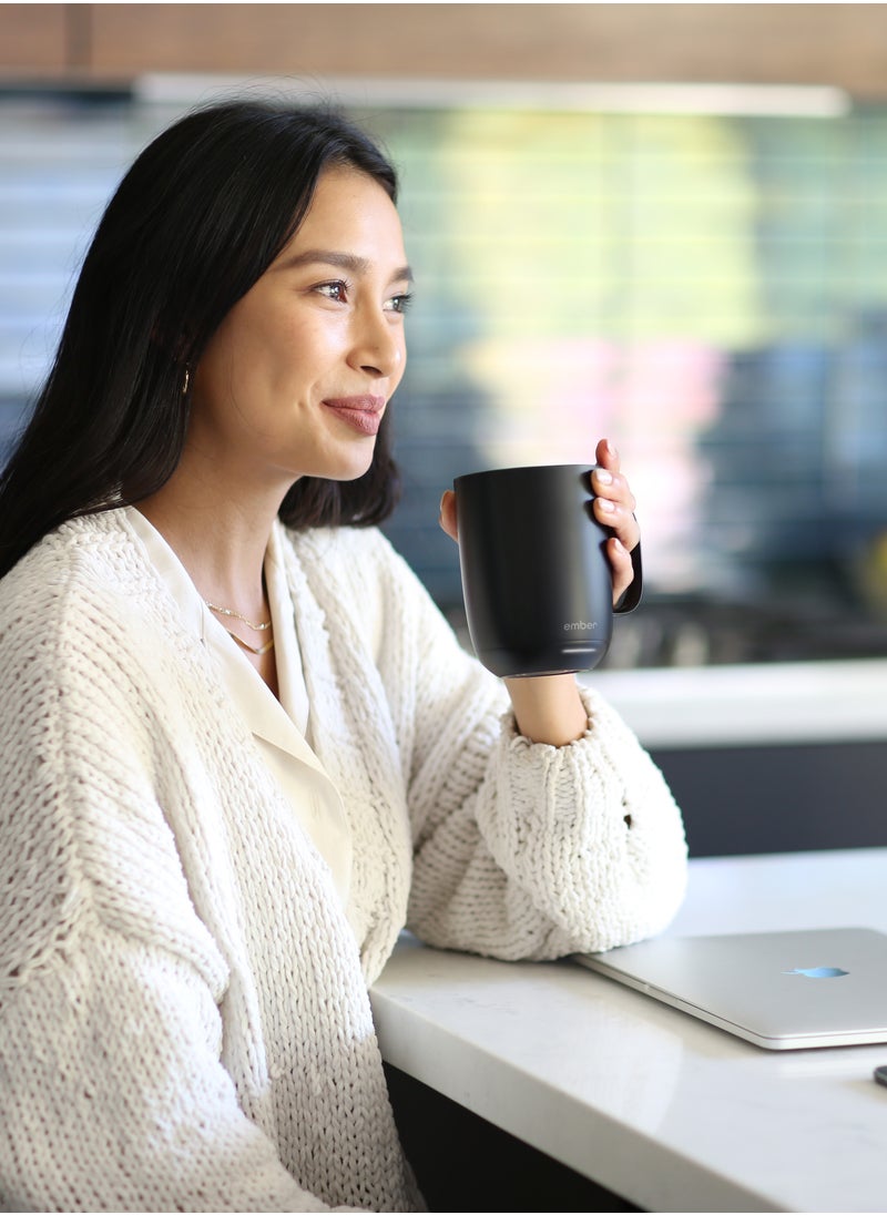 Mug 2 14OZ / 414ML | Temperature Control Mug, Vacuum Insulated Stainless Steel Smart Cup for Coffee, Tea, Water, 80Min Battery Life, iOS/Andorid - Black