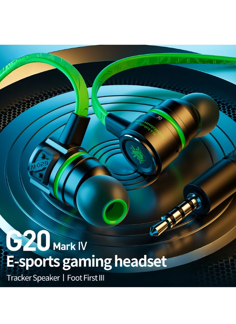 Gaming Earphones, Durable Hammerhead Bass Wired Headphones, Dual Plug In Ear Headphones With Mic And Volume, Lightweight Stereo Earbuds For Gaming Workout Running, (1pc, Black)