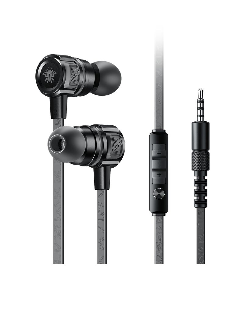 Gaming Earphones, Durable Hammerhead Bass Wired Headphones, Dual Plug In Ear Headphones With Mic And Volume, Lightweight Stereo Earbuds For Gaming Workout Running, (1pc, Black)