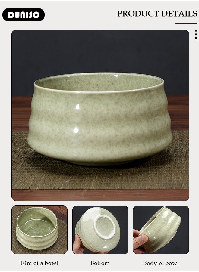 Matcha Whisk Set, 8Pcs Japanese Matcha Tea Set, Include Matcha Bowl, Bamboo Matcha Whisk, Scoop, Bamboo Scoop, Whisk Holder, Stainless Steel Tea Sifter, Ceremony Tea Making Kit Traditional Handmade Matcha Gift Box