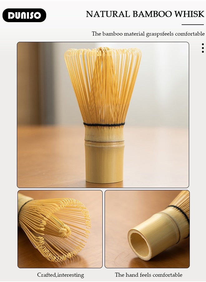 Matcha Whisk Set, 4pcs Japanese Tea Set,Matcha Whisk,Traditional Scoop, Matcha Bowl with Pouring Spout, Ceramic Whisk Holder,Traditional Matcha Tool Set for Matcha Tea Ceremony