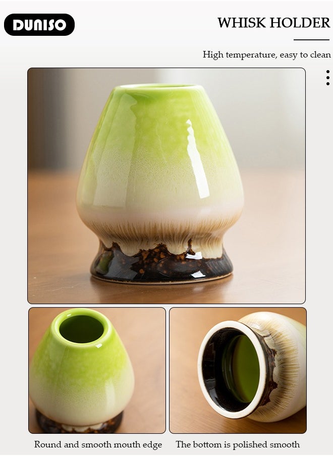 Matcha Whisk Set, 4pcs Japanese Tea Set,Matcha Whisk,Traditional Scoop, Matcha Bowl with Pouring Spout, Ceramic Whisk Holder,Traditional Matcha Tool Set for Matcha Tea Ceremony