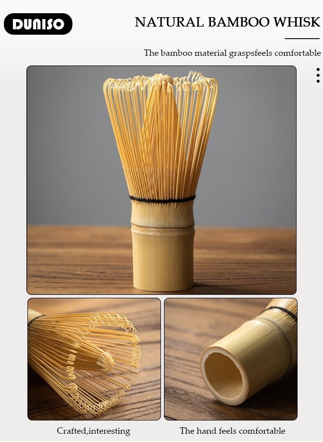 4pcs Matcha Whisk Set, Japanese Matcha Tea Set, Matcha Bowl, Matcha Bamboo Whisk, Matcha Whisk Holder, Traditional Scoop,Japanese Matcha Ceremony Accessory Matcha Tea Making Kit