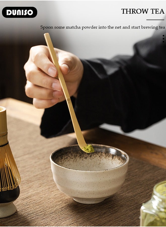 4pcs Matcha Whisk Set, Japanese Matcha Tea Set, Matcha Bowl, Matcha Bamboo Whisk, Matcha Whisk Holder, Traditional Scoop,Japanese Matcha Ceremony Accessory Matcha Tea Making Kit