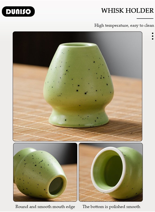 Matcha Tea Set, 4 Pcs Set Matcha Tool, Matcha Whisk and Bowl Ceremony Accessory Kit, Matcha Bowl with Pouring Spout, Matcha Bamboo, Whisk Scoop Sifter, Matcha Whisk Holder