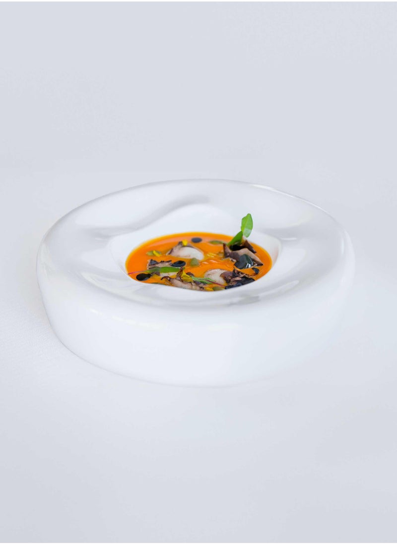 Set of 2 Melamine Gourmet Plates High 23.5x5.5 cm Satellite Baci Milano