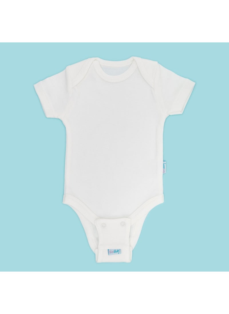 3-Pack Baby Bodysuit Extension Device (9.5 Mm) Snap Ecru 100% Cotton 12CM